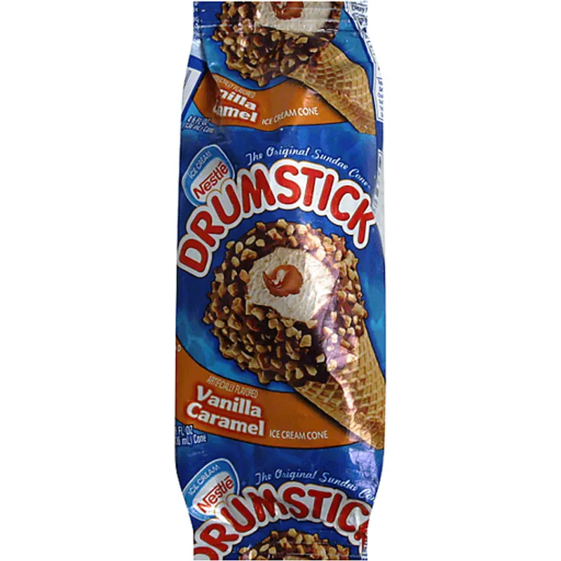 Nestle Drumstick Vanilla Caramel Ice Cream Cone view 1