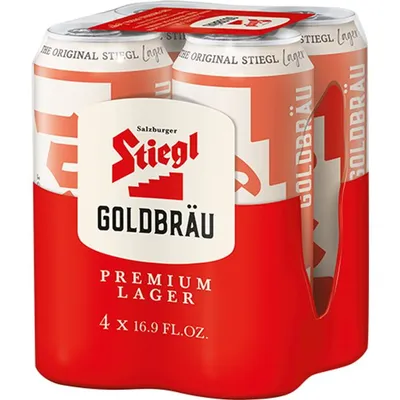Stiegl Goldbrau Premium Lager 4 Pack 16.9oz Cans