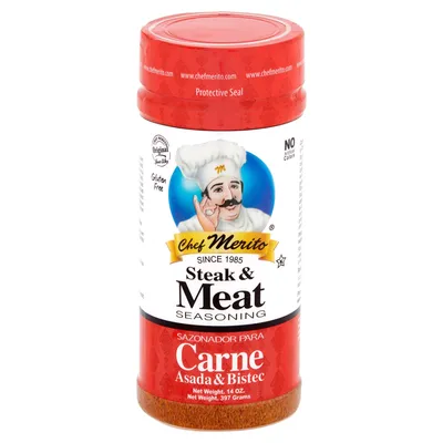 Chef Merito Steak & Meat Seasoning 14 oz Bottle