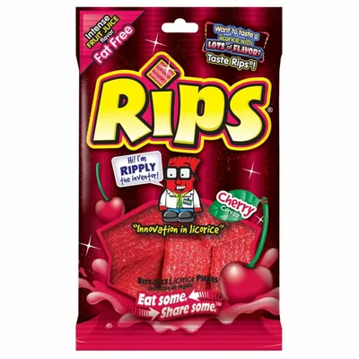 Rips Bites Cherry Candy 4 oz Bag