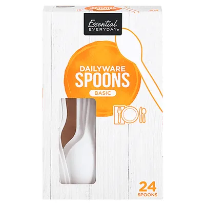 Essential Everyday Plastic Spoons 24 Count