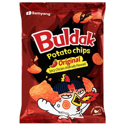 Buldak Original Potato Chips 4.23 oz Bag