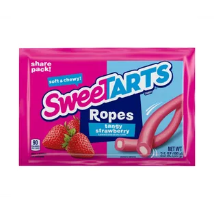 Sweetarts Candy, Soft & Chewy Ropes, Tangy Strawberry