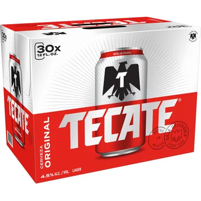 Tecate Original Mexican Lager Beer 30 Pack 12 oz Cans