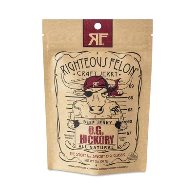 Righteous Felon O.G. Hickory Beef Jerky 2 oz Bag