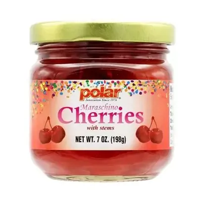 Polar Maraschino Cherries with Stems 7 oz Jar