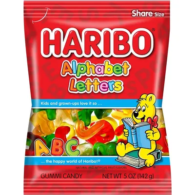 Haribo Alphabet Letters Gummi Candy 5oz Bag