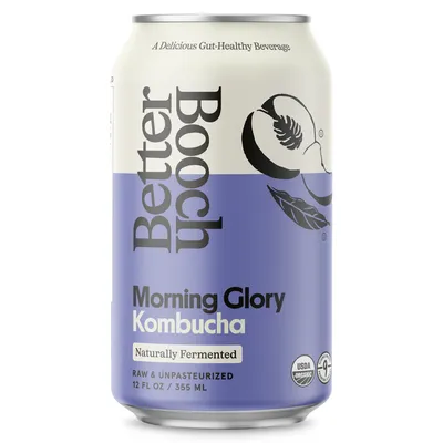 Better Booch Morning Glory Peach & Black Tea Kombucha 12 oz Can