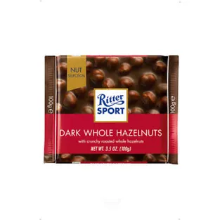 Ritter Sport Dark Whole Hazelnuts Chocolate Bar
