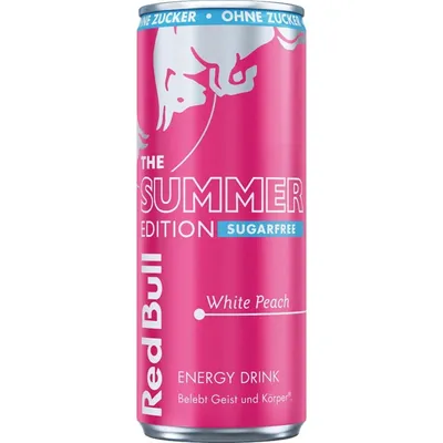Red Bull Energy Drink Summer Edition White Peach Sugar Free 8.4 oz Can