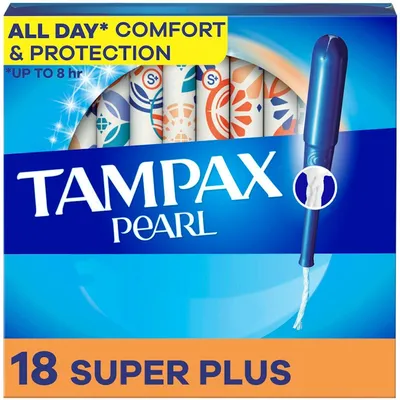 Tampax Pearl Super Plus Tampons 18 ct Boxs