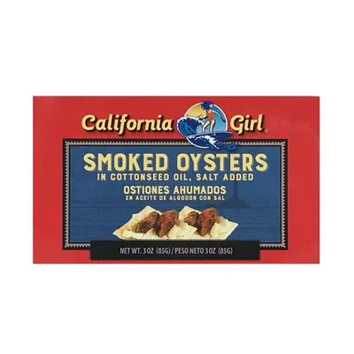 California Girl Smoked Oysters 3 oz Can