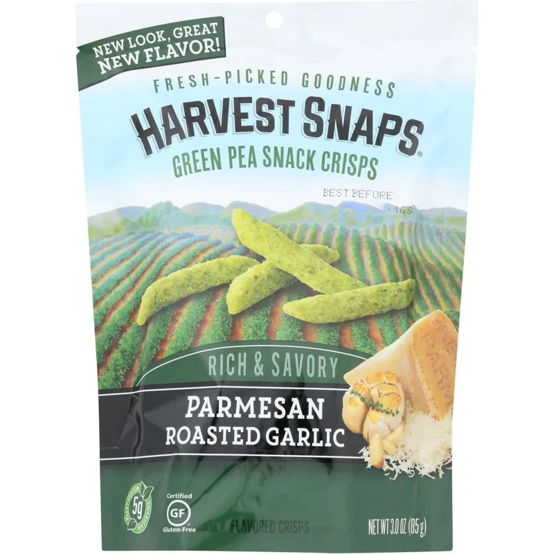 Harvest Snaps Parmesan Roasted Garlic Green Pea Snacks view 1