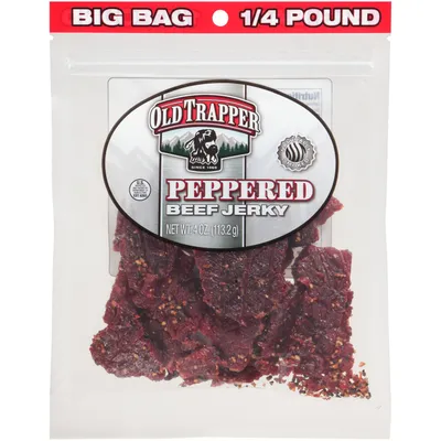 Old Trapper Peppered Beef Jerky 4 oz Bag