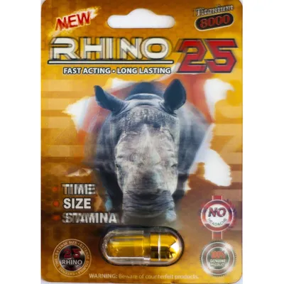 Rhino 25 Titanium 8000 Male Enhancement Single Pill Box
