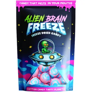 Alien Brain Freeze Cotton Candy Taffy Planets Freeze Dried Candy
