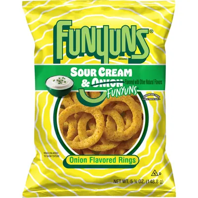 Funyuns Sour Cream and Onion Flavored Rings 5.25 oz Bag