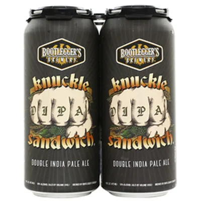 Bootlegger's Brewery Knuckle Sandwich Double IPA 4 Pack 16 oz Cans