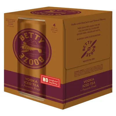 Betty Booze Vodka Iced Tea Meyer Lemonade 4 Pack 48 oz