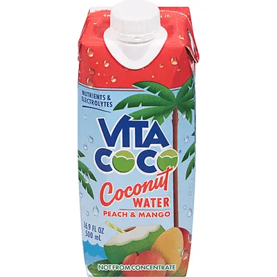 Vita Coco Coconut Water with Peach & Mango 16.9 oz Carton