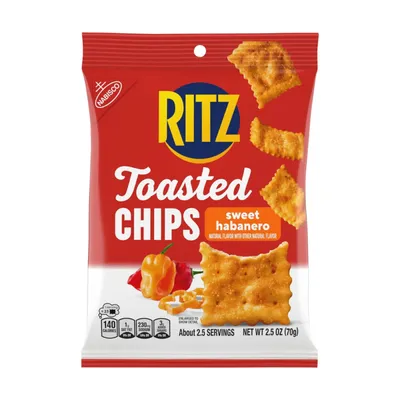 Ritz Toasted Chips Sweet Habanero 2.5 oz Bag