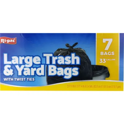 RI-PAC Large Trash and Yard Bags 7 Count 33 Gallon