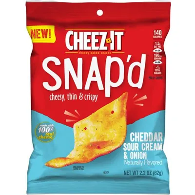 Cheez-It Snapped Cheddar Sour Cream Onion 2.2oz Bag