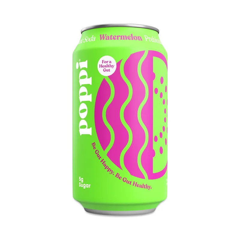 Poppi Watermelon Prebiotic Soda view 1