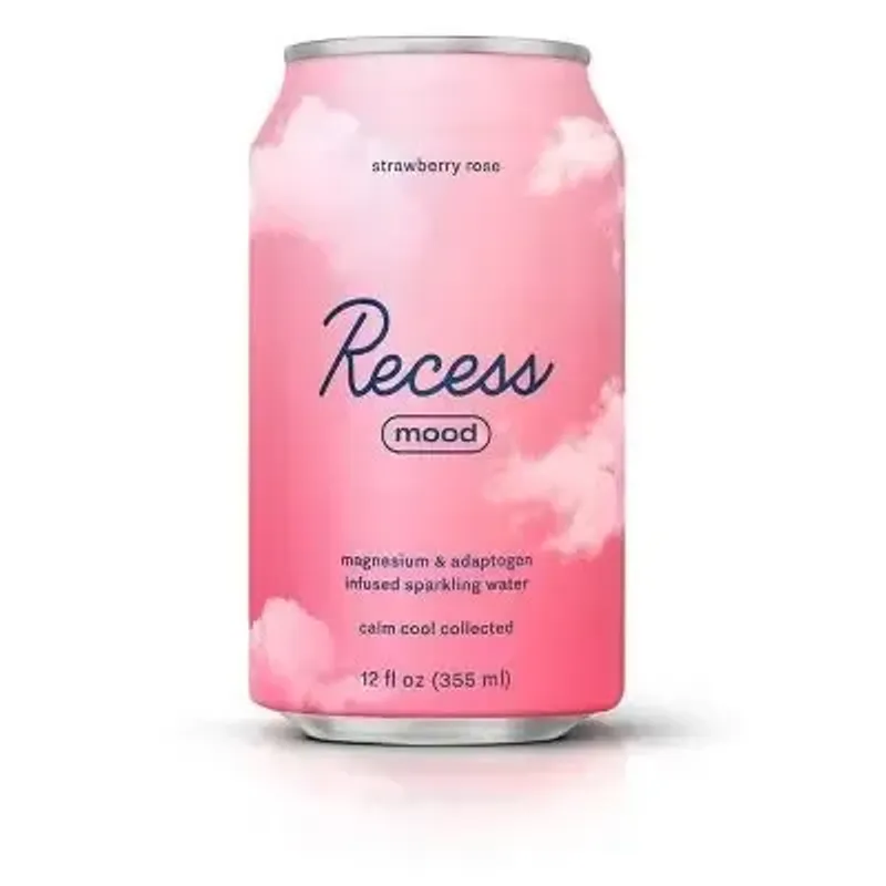 Recess Mood Strawberry Rose Sparkling Water Magnesium & Adaptogens view 1