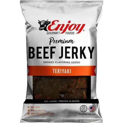 Enjoy Gourmet Premium Beef Jerky Teriyaki 3.2 oz Bag