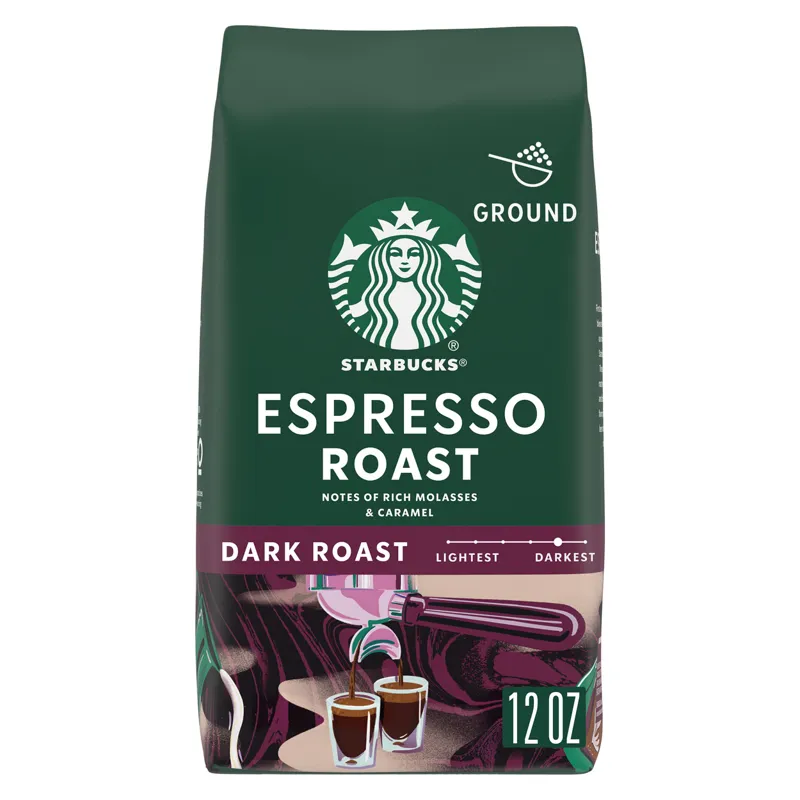 Starbucks Espresso Roast Dark Roast Ground Coffee Bag view 1