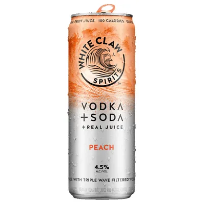 White Claw Vodka Soda Peach 12 oz can