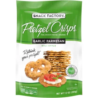 Snack Factory Pretzel Crisps Pretzel Crackers Garlic Parmesan Deli Style Box