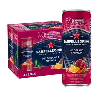 San Pellegrino Melograno e Arancia Pomegranate & Orange 6-pack 11.15 oz cans