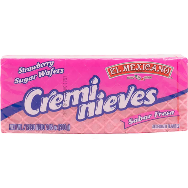 El Mexicano Cremi Nieves Strawberry Sugar Wafers Box view 1