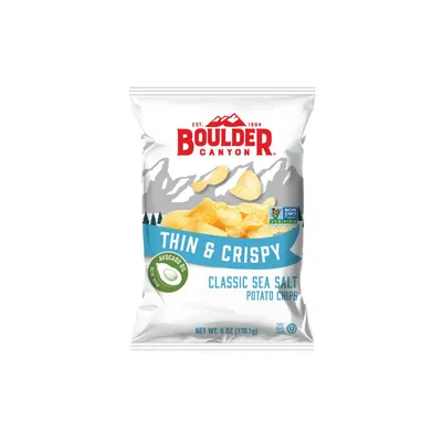 Boulder Canyon Thin & Crispy Sea Salt Potato Chips 6 oz Bag