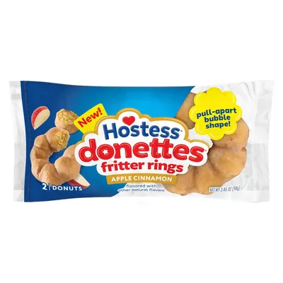 Hostess Donettes Apple Cinnamon Fritter Rings 3.45 oz Bag