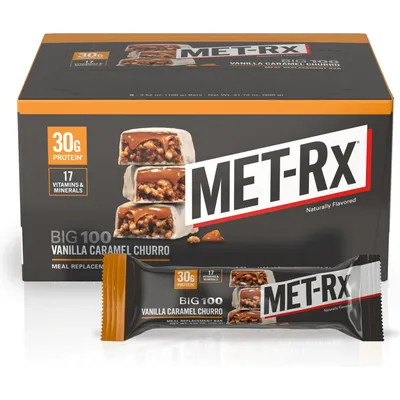 MET-Rx Big 100 Meal Replacement Bar, Vanilla Caramel Churro