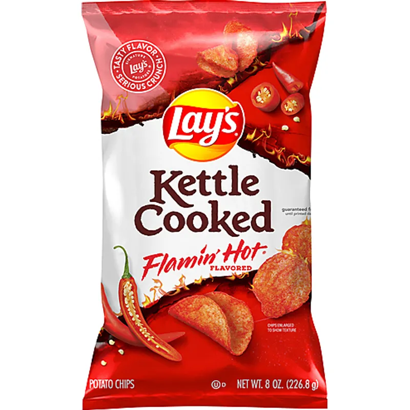 Lay's Flamin Hot Kettle Cooked Potato Chips view 1