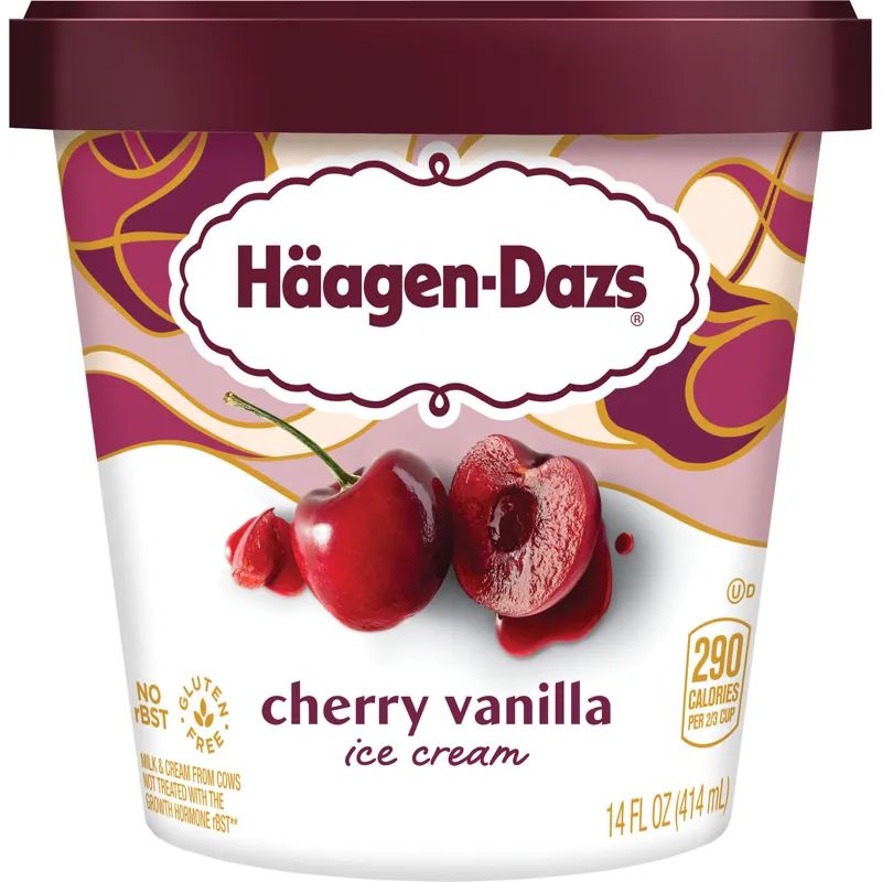 Haagen-Dazs Cherry Vanilla Ice Cream view 1