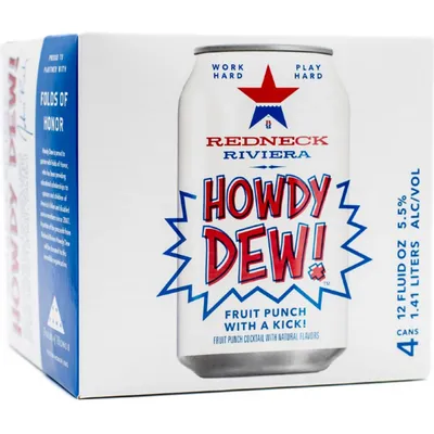 Redneck Riviera Howdy Dew Fruit Punch 4 Pack 12 oz Cans