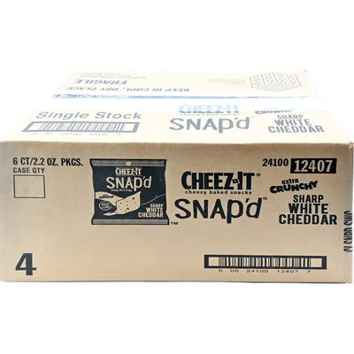 Cheez-It Snap'd Extra Crunchy Sharp White Cheddar 2.2 oz Bag