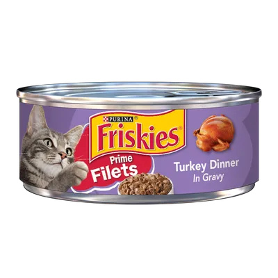 Friskies Prime Filets Turkey Dinner In Gravy Adult Wet Cat Food 5.5oz Can