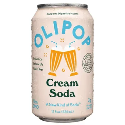 OLIPOP Cream Soda 12 oz can