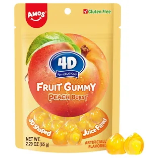 Amos 4D Fruit Gummy Peach Burst Bag
