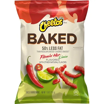 Cheetos Baked Cheese Flavored Snacks Flamin' Hot Limon 7 5/8oz Bag
