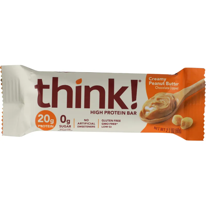 Think Thin High Protein Bar Creamy Peanut Butter Chocolate Dipped view 1