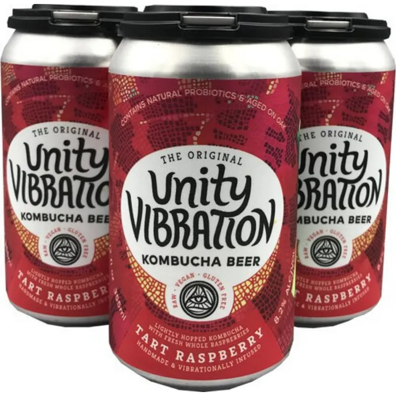 Unity Vibrations Tart Raspberry Kombucha view 1
