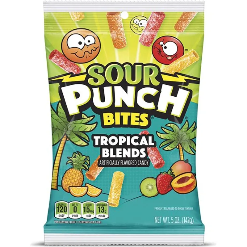 Sour Punch Bites Tropical Blends Soft & Chewy Candy view 1