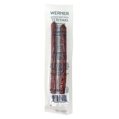 Werner Teriyaki Smoked Meat Stick Twin Pack 1.1 oz Bag